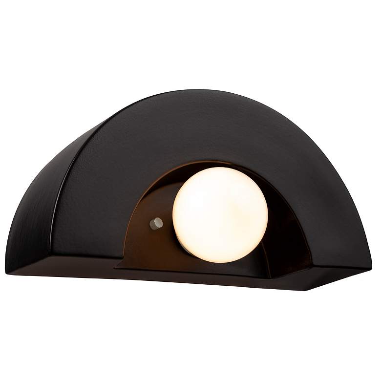 Image 1 Justice Design Crescent 6" High Carbon Matte Black Wall Sconce