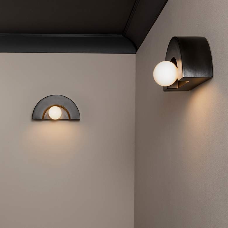 Image 2 Justice Design Crescent 6" High Carbon Matte Black Wall Sconce more views