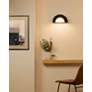 5_Justice Design Crescent 6" High Gloss Black Ceramic Wall Sconce more views