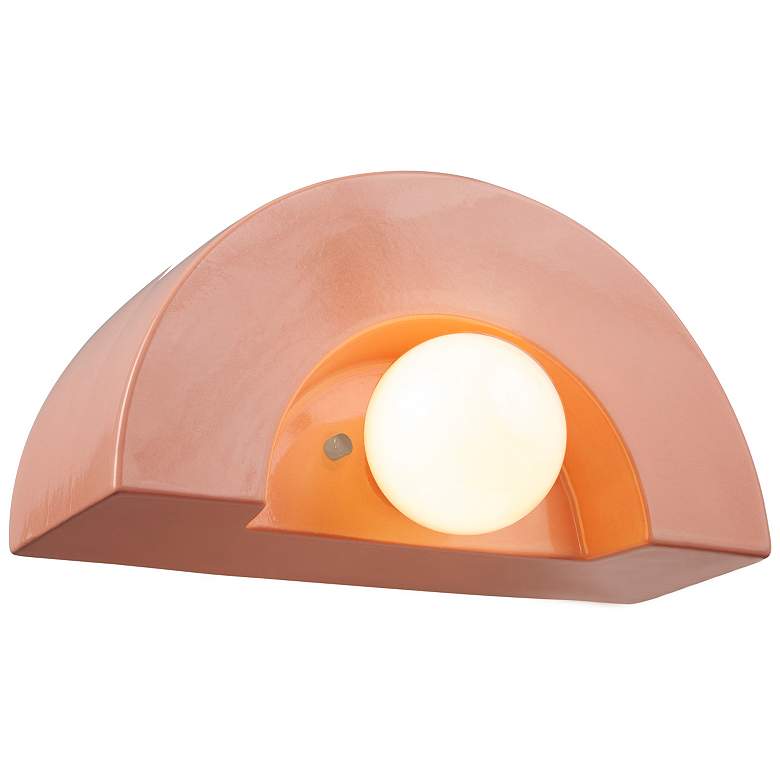 Image 1 Justice Design Crescent 6" High Gloss Blush Wall Sconce