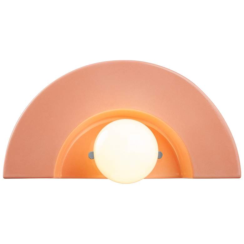 Image 2 Justice Design Crescent 6" High Gloss Blush Wall Sconce more views