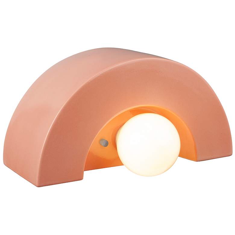 Image 4 Justice Design Crescent 6" High Gloss Blush Wall Sconce more views