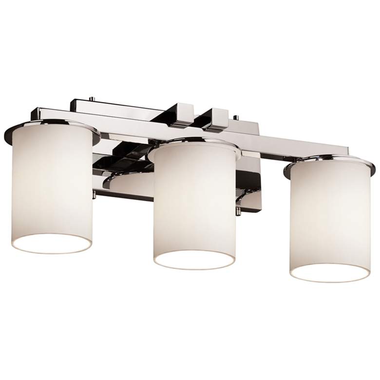 Image 1 Justice Design Dakota 29" Wide Nickel 3-Light Bathroom Light