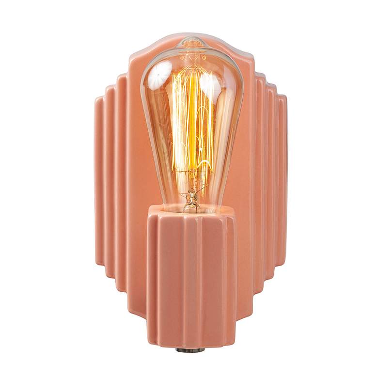 Image 3 Justice Design Deco 8 1/4" High Bisque Ceramic Wall Sconce more views