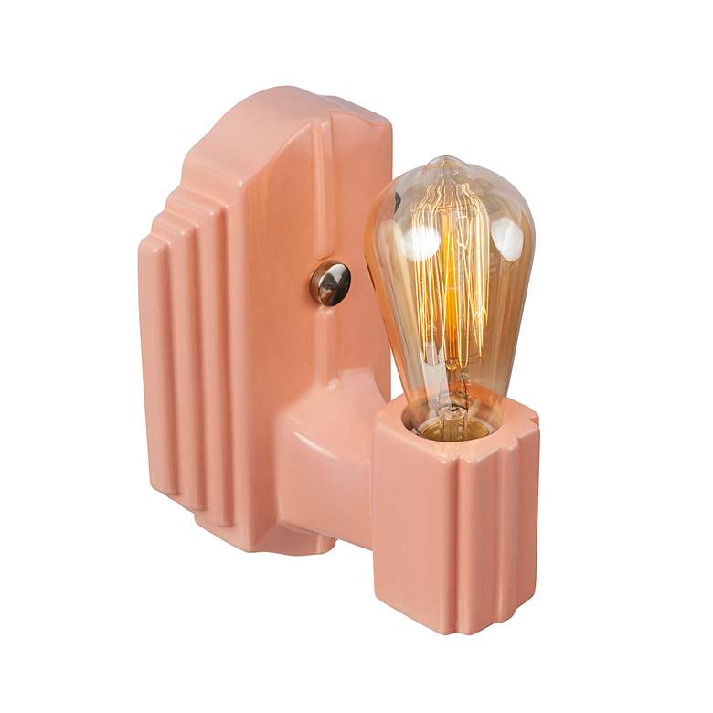 Image 5 Justice Design Deco 8 1/4" High Bisque Ceramic Wall Sconce more views