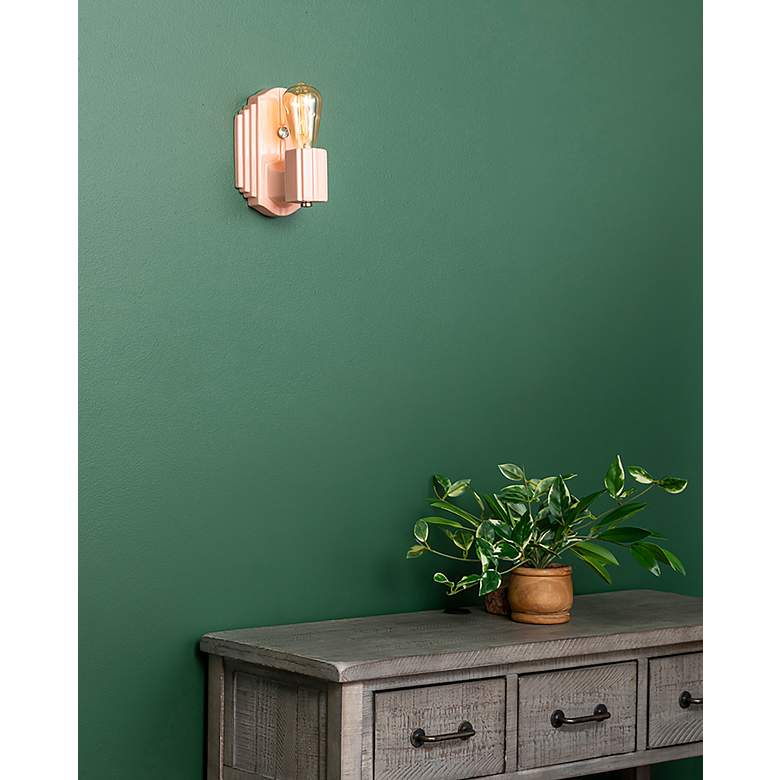 Image 6 Justice Design Deco 8 1/4" High Bisque Ceramic Wall Sconce more views