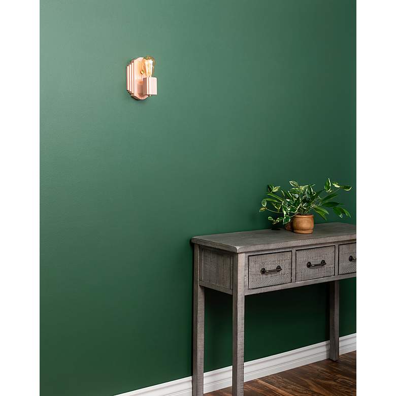 Image 6 Justice Design Deco 8 1/4"H Gloss Blush Ceramic Wall Sconce more views