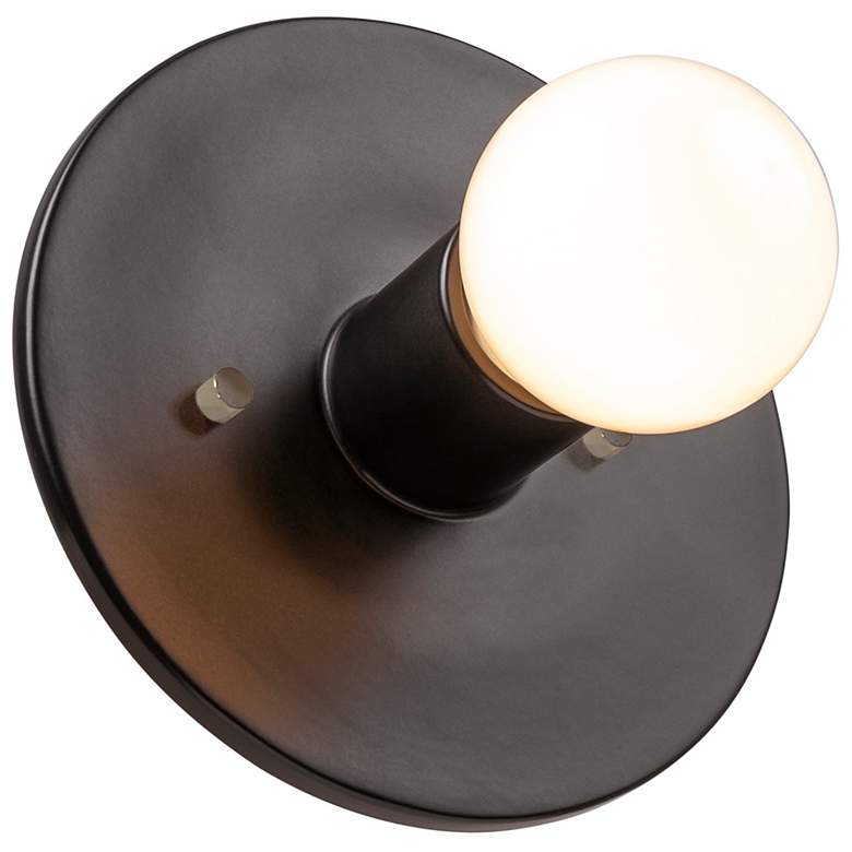 Image 1 Justice Design Discus 8" High Carbon Matte Black Wall Sconce