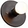 Justice Design Discus 8" High Carbon Matte Black Wall Sconce