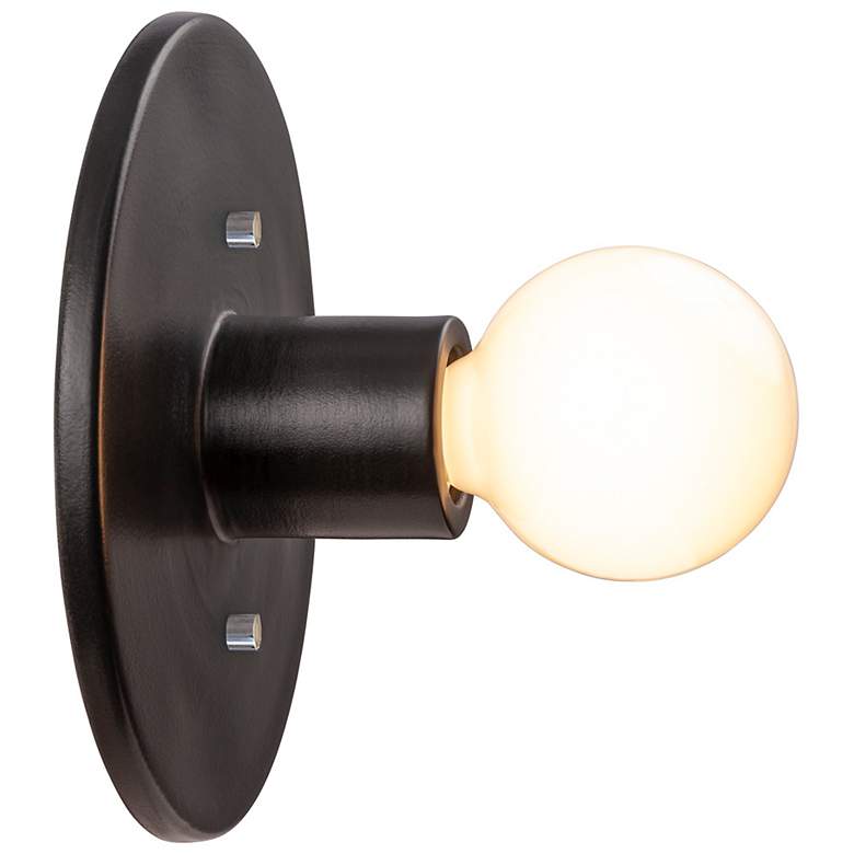 Image 3 Justice Design Discus 8" High Carbon Matte Black Wall Sconce more views