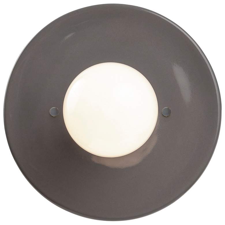 Image 3 Justice Design Discus 8" High Gloss Gray Wall Sconce more views