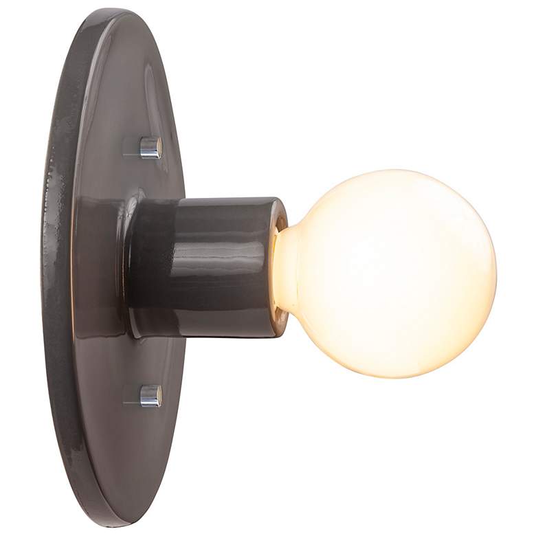 Image 4 Justice Design Discus 8" High Gloss Gray Wall Sconce more views