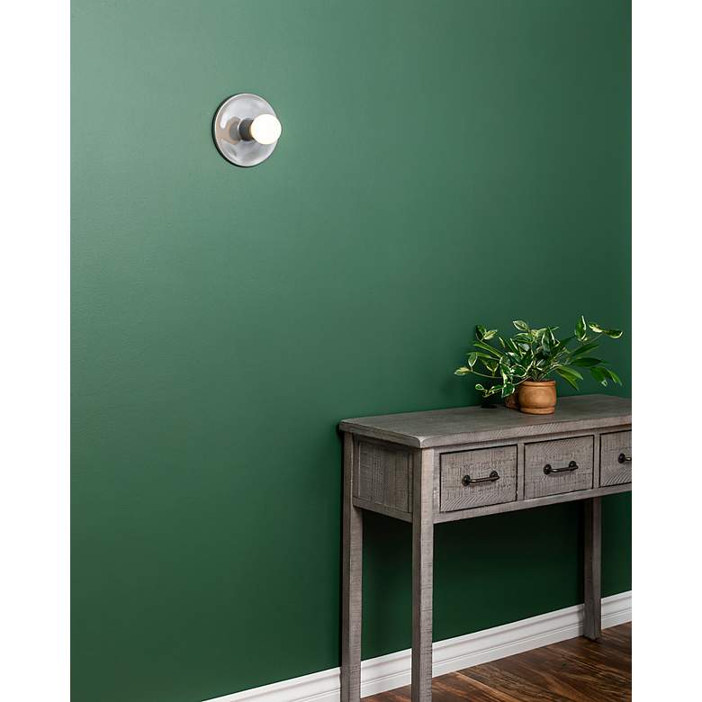 Image 5 Justice Design Discus 8" High Gloss Gray Wall Sconce more views
