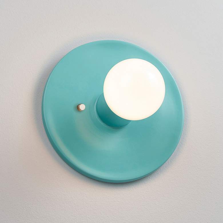 Image 1 Justice Design Discus 8" High Reflecting Pool Wall Sconce