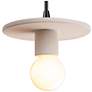 3_Justice Design Discus 8" Wide Bisque Mini Pendant