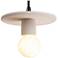 Justice Design Discus 8" Wide Bisque Mini Pendant