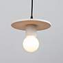 Justice Design Discus 8" Wide Bisque Mini Pendant in scene