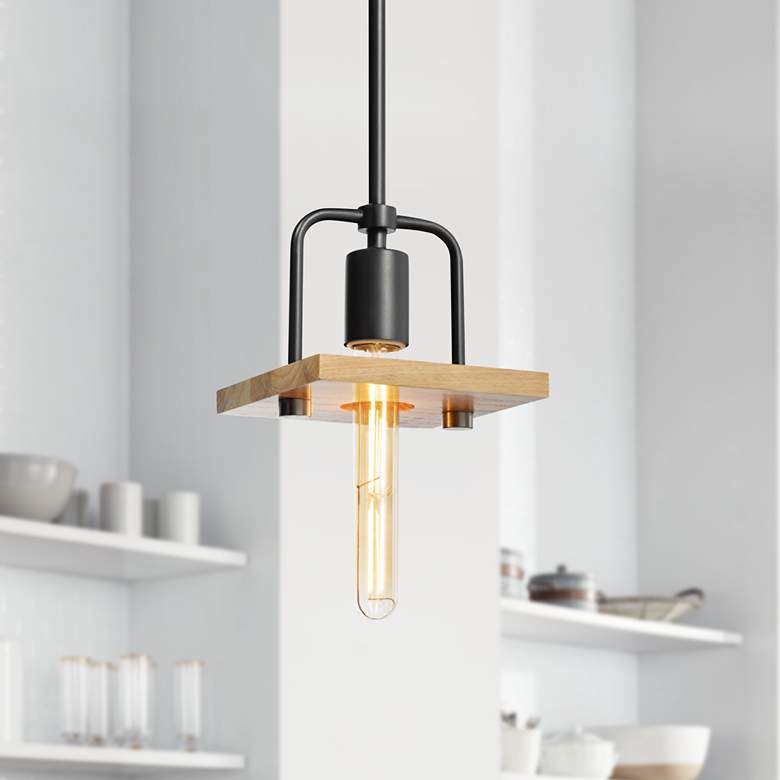 Image 1 Justice Design Eco™ Loft 6"W Matte Black Mini Pendant