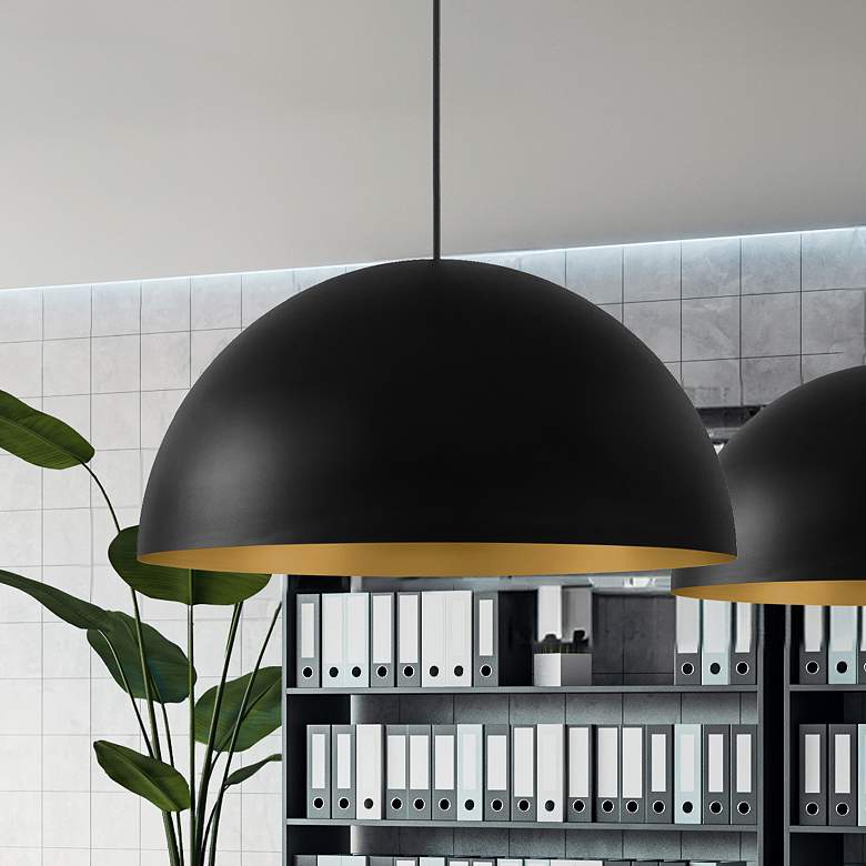 Image 1 Justice Design Elias 23 1/2" Wide Matte Black Pendant Light