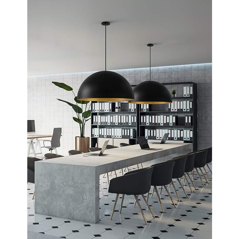 Image 3 Justice Design Elias 23 1/2" Wide Matte Black Pendant Light more views