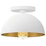 Justice Design Elias 9" Wide Matte White And Champagne Dome Semi-Flush