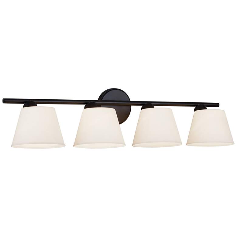 Image 2 Justice Design Envoy 32 3/4" Wide Matte Black White 4-Light Bath Light