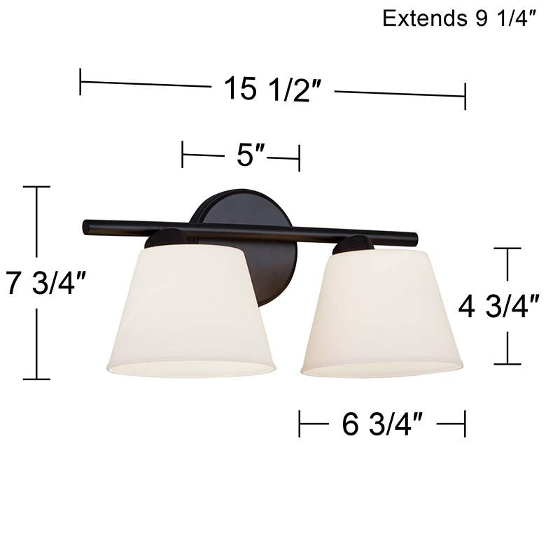 Image 4 Justice Design Envoy 7 3/4 inch High Matte Black 2-Light Wall Sconce more views