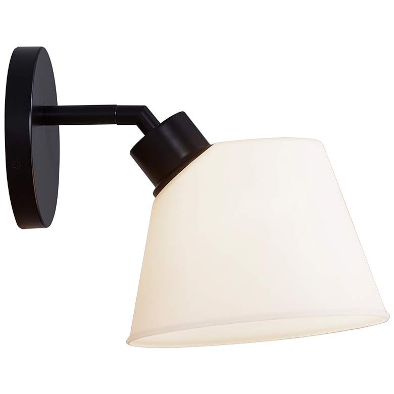 Image 1 Justice Design Envoy 7 3/4" High Matte Black Wall Sconce