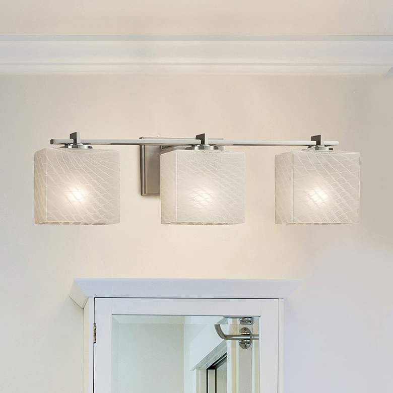 Image 1 Justice Design Era 24" Wide Brushed Nickel 3-Light Bath Light
