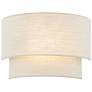 2_Justice Design Evan 10" High 2-Tier Cream Fabric Wall Sconce
