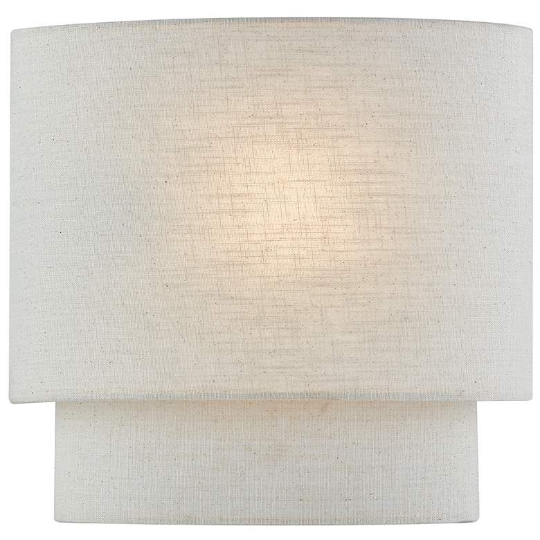 Image 3 Justice Design Evan 10" High 2-Tier Cream Fabric Wall Sconce more views