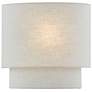 3_Justice Design Evan 10" High 2-Tier Cream Fabric Wall Sconce more views