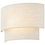 4_Justice Design Evan 10" High 2-Tier Cream Fabric Wall Sconce more views