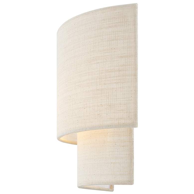 Image 5 Justice Design Evan 10" High 2-Tier Cream Fabric Wall Sconce more views