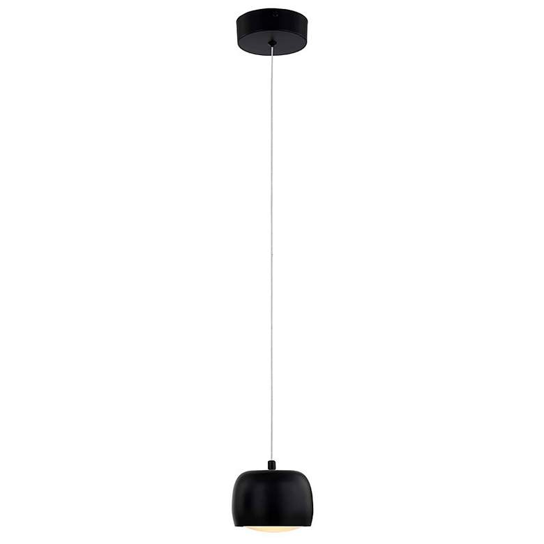 Image 1 Justice Design Frascati 4 1/2"W Matte Black LED Mini Pendant