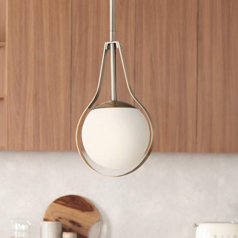Image 1 Justice Design Fusion 6 1/2" Opal Glass Modern LED Globe Mini Pendant