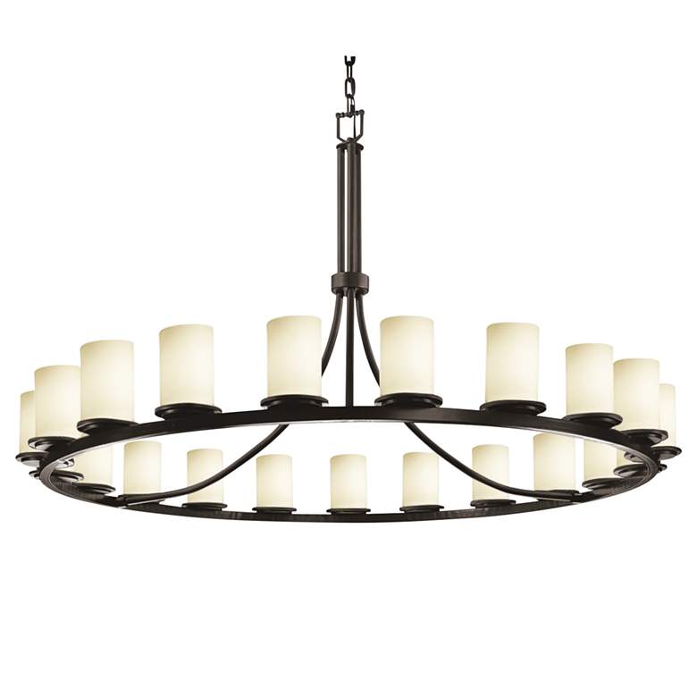 Image 2 Justice Design Fusion 60 inchW Matte Black 21-Light Chandelier