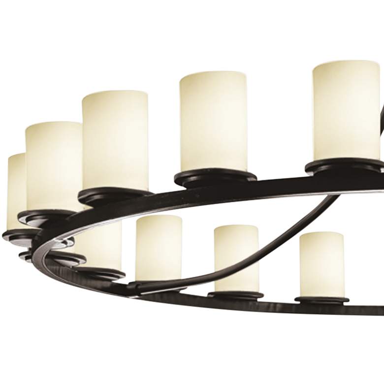 Image 3 Justice Design Fusion 60 inchW Matte Black 21-Light Chandelier more views