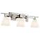 Justice Design Fusion Aero 26" Wide 3-Light Opal Nickel Bath Bar
