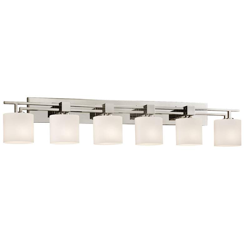 Image 1 Justice Design Fusion Aero 56 inch 6-Light Opal Nickel Large Bath Light