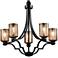 Justice Design Fusion Argyle 28" Mercury Glass 5-Light Chandelier