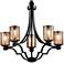 Justice Design Fusion Argyle 28" Mercury Glass 5-Light Chandelier