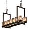 Justice Design Fusion Dakota 42" Bronze 14-Light Linear Chandelier