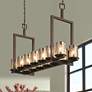 1_Justice Design Fusion Dakota 42" Bronze 14-Light Linear Chandelier