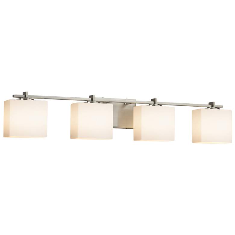 Image 1 Justice Design Fusion Era 34" Wide Brushed Nickel 4-Light Bath Light