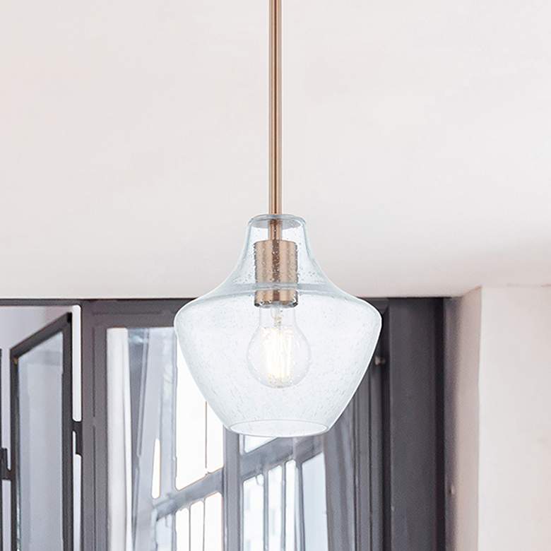 Image 1 Justice Design Fusion Harlow 7 1/2" Wide Brushed Brass Mini Pendant
