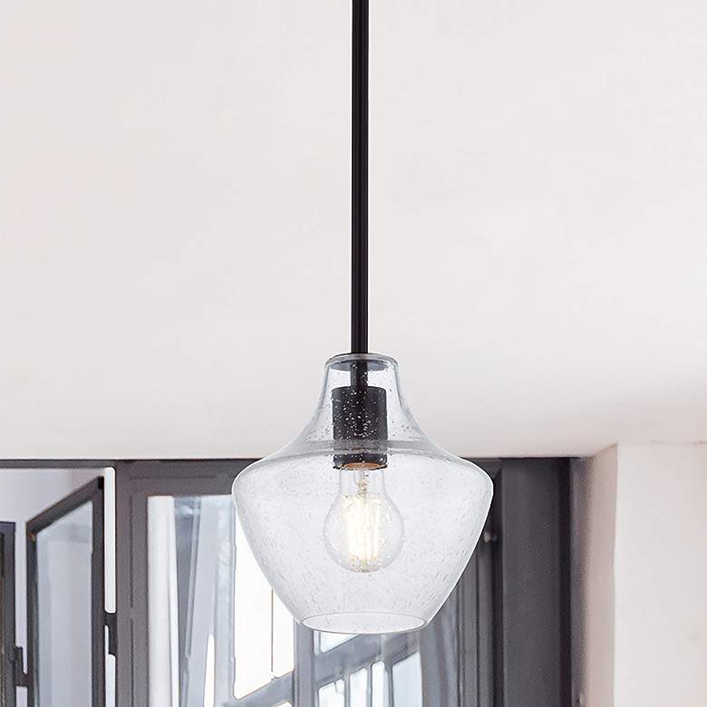 Image 1 Justice Design Fusion Harlow 7 1/2" Wide Matte Black Mini Pendant