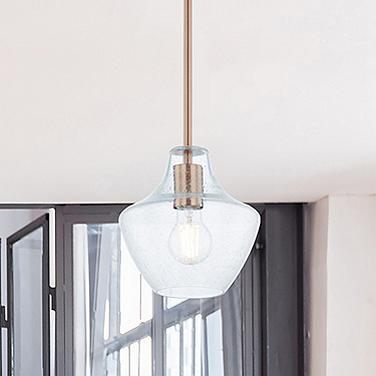 Justice Design Fusion Harlow 7 1/2" Wide Brushed Brass Mini Pendant