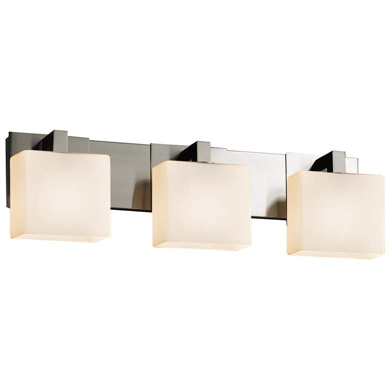 Image 1 Justice Design Fusion Modular 27" Brushed Nickel 3-Light Bath Light