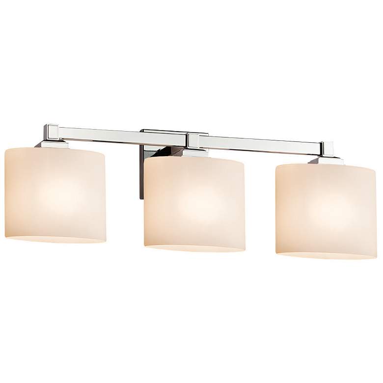 Image 1 Justice Design Fusion Regency 24 1/2" Oval Glass Chrome LED Bath Light